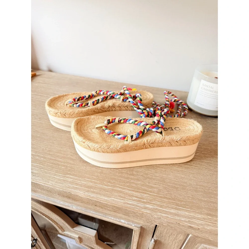 O Bag Platform Espadrille Rope Sandals Women Multi-color EU 37